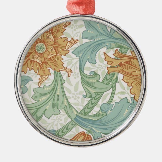 William Morris Single Stem Floral Pattern Metal Tree Decoration (Front)