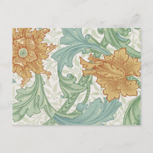 William Morris Single Stem Floral Pattern Postcard