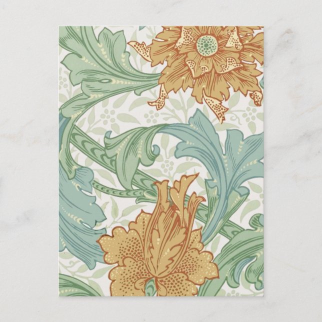 William Morris Single Stem Floral Pattern Postcard (Front)
