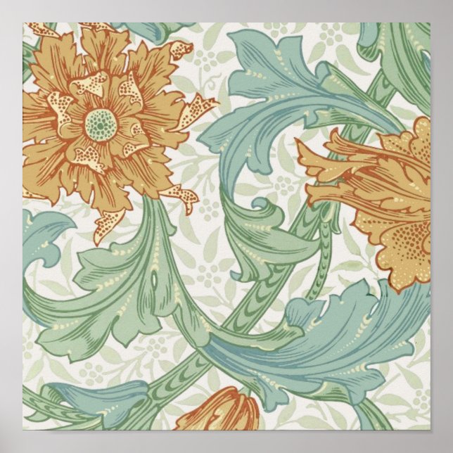 William Morris Single Stem Floral Pattern Poster (Front)