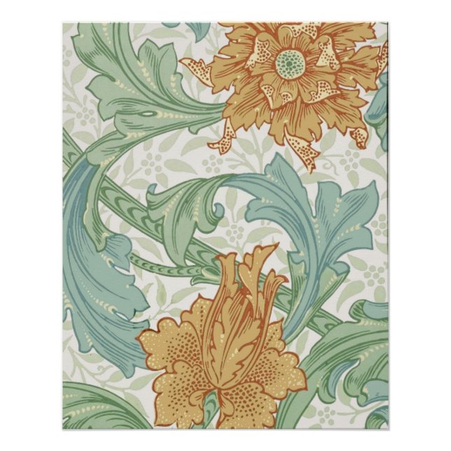 William Morris Single Stem Floral Pattern Poster (Front)