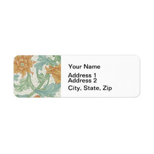 William Morris Single Stem Floral Pattern Return Address Label