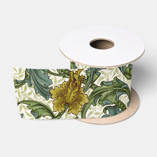 William Morris Single Stem Floral Pattern Satin Ribbon