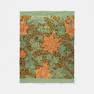 William Morris Single Stem Pattern Art Nouveau Fleece Blanket