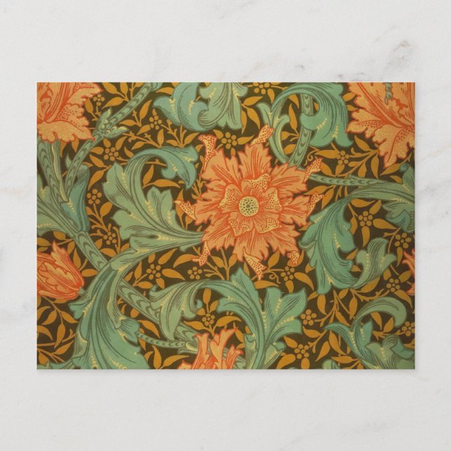 William Morris Single Stem Pattern Art Nouveau Postcard (Front)