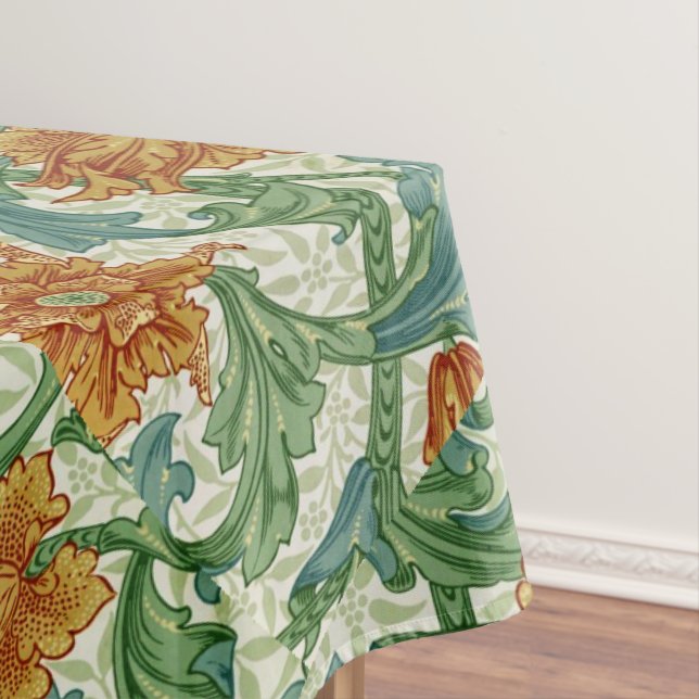 William Morris Single Stem Vintage Floral Flowers  Tablecloth (In Situ)