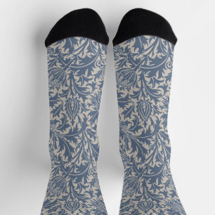 William Morris Slate Blue Thistle Wallpaper Socks
