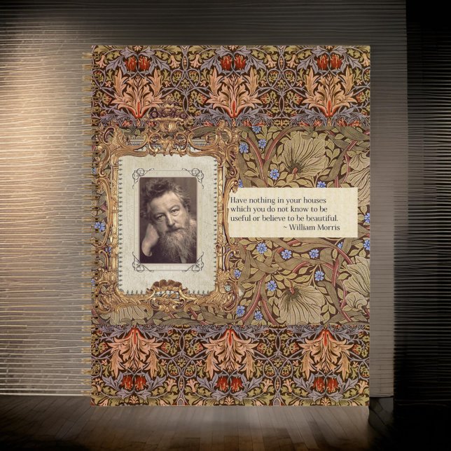 WILLIAM *MORRIS SNAKEHEAD FLORAL RED GOLD NOTEBOOK (Creator Uploaded)