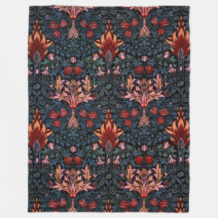William Morris Snakeshead Dark Pattern Fleece Blanket