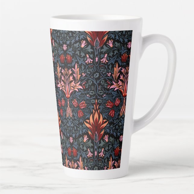 William Morris Snakeshead Dark Pattern Latte Mug (Right)