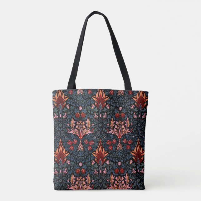 William Morris Snakeshead Dark Pattern Tote Bag (Back)