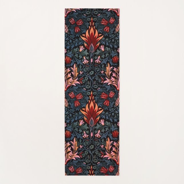 William Morris Snakeshead Dark Pattern Yoga Mat (Front)