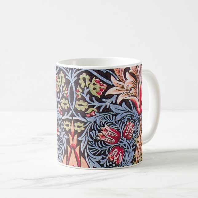 William Morris Snakeshead Floral Art Nouveau Coffee Mug (Front Right)