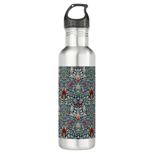 William Morris Snakeshead Floral Classic Botanical 710 Ml Water Bottle (Front)