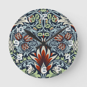 William Morris Snakeshead Floral Classic Botanical Round Clock