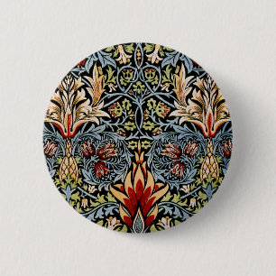 William Morris Snakeshead Floral Pattern 6 Cm Round Badge