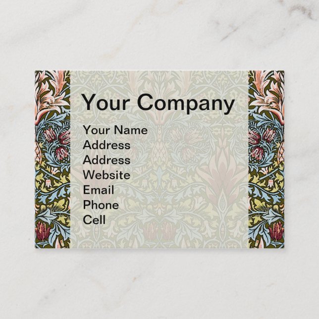 William Morris Snakeshead Floral Pattern Business Card (Front)