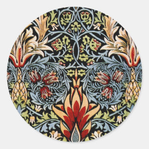 William Morris Snakeshead Floral Pattern Classic Round Sticker