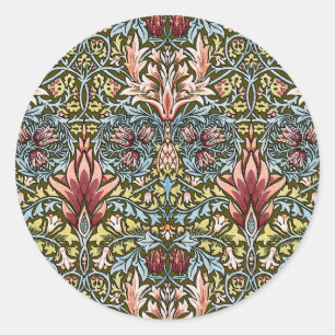 William Morris Snakeshead Floral Pattern Classic Round Sticker
