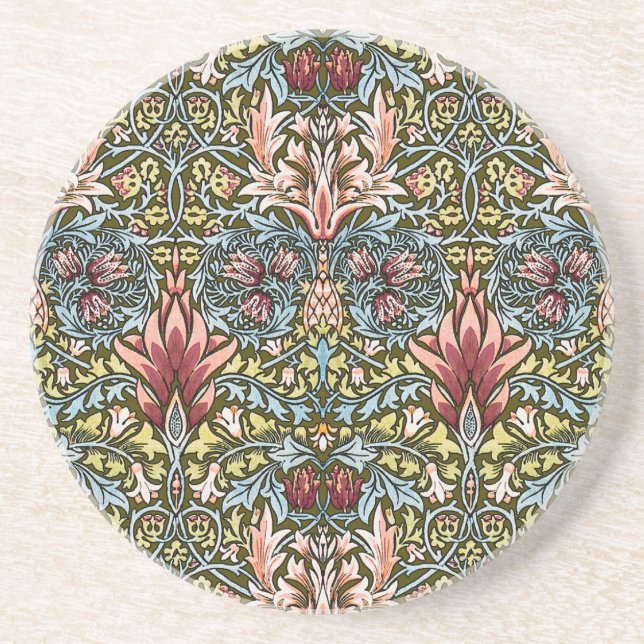 William Morris Snakeshead Floral Pattern Coaster (Front)
