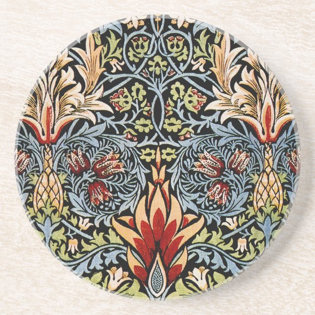 William Morris Snakeshead Floral Pattern Coaster (Front)