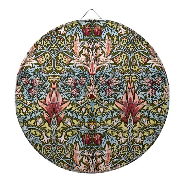 William Morris Snakeshead Floral Pattern Dartboard (Front)