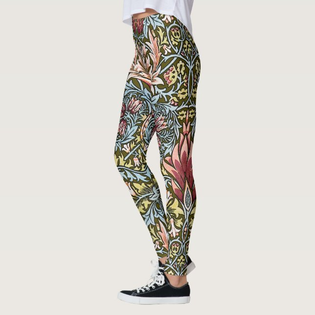 William Morris Snakeshead Floral Pattern Leggings (Left)