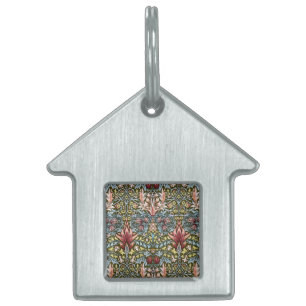 William Morris Snakeshead Floral Pattern Pet Name Tag