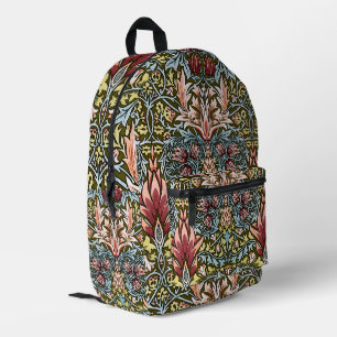 William Morris Snakeshead Floral Pattern Printed Backpack