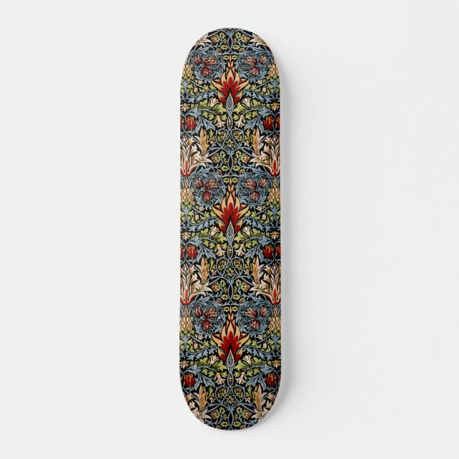 William Morris Snakeshead Floral Pattern Skateboard (Front)