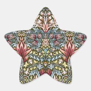 William Morris Snakeshead Floral Pattern Star Sticker