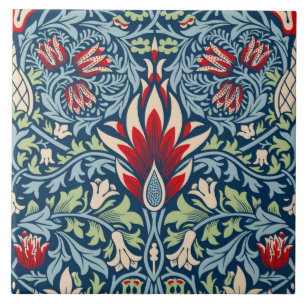 William Morris Snakeshead Fritillary Floral Design Ceramic Tile