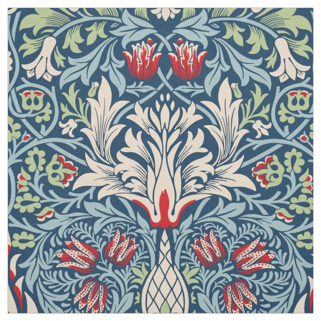 William Morris Snakeshead Fritillary Floral Design Fabric (Swatch)