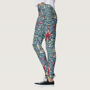William Morris Snakeshead Fritillary Floral Design Leggings