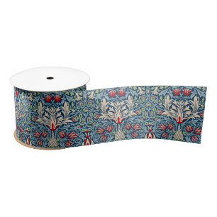 William Morris Snakeshead Fritillary Floral Design Satin Ribbon