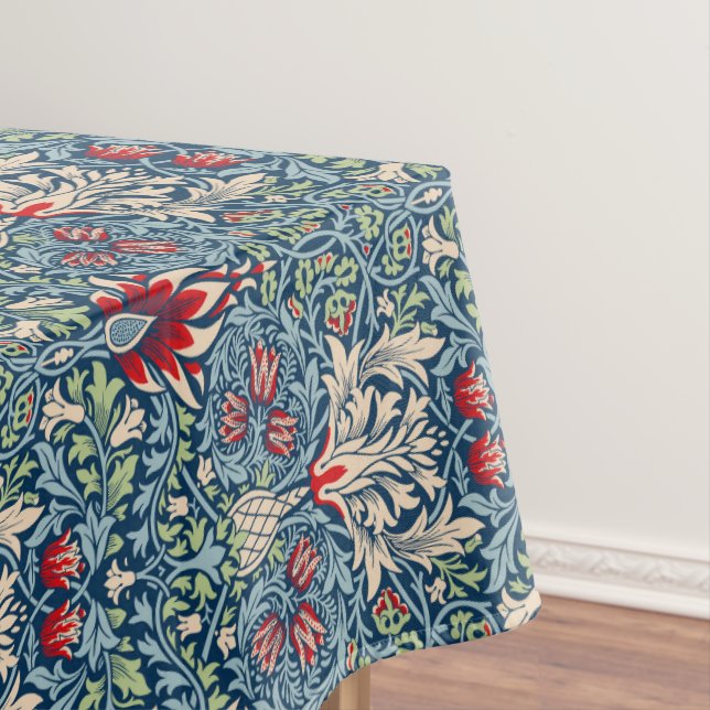 William Morris Snakeshead Fritillary Floral Design Tablecloth (In Situ)