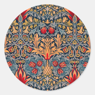 William Morris Snakeshead Red Version Classic Round Sticker