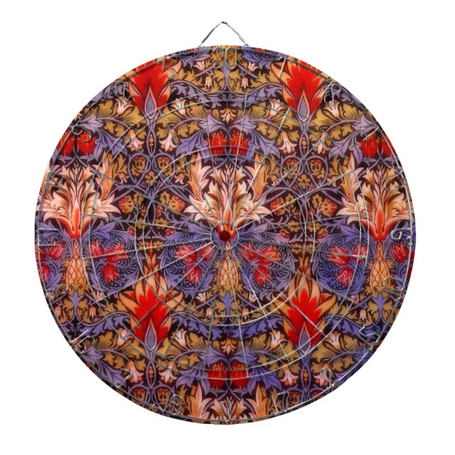 William Morris Snakeshead Vintage Floral Dartboard (Front)