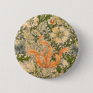 William Morris Spring Compton Flower Festival 6 Cm Round Badge