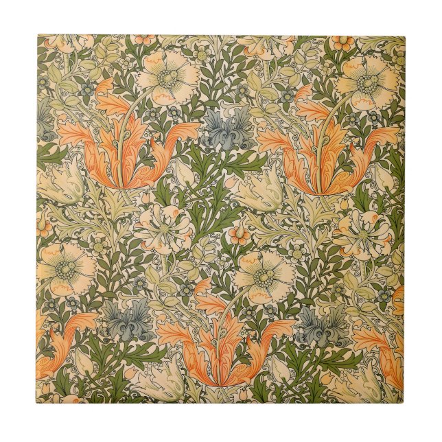 William Morris Spring Compton Flower Festival Ceramic Tile (Front)