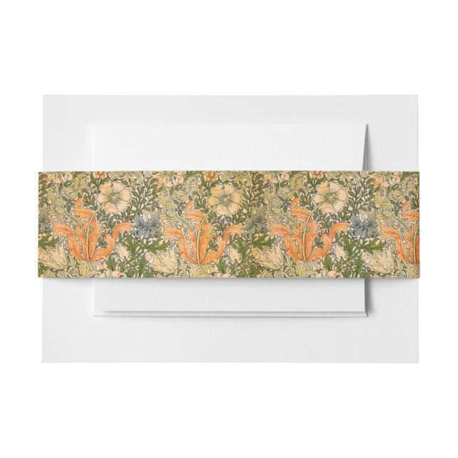 William Morris Spring Compton Flower Festival Invitation Belly Band (Front Example)