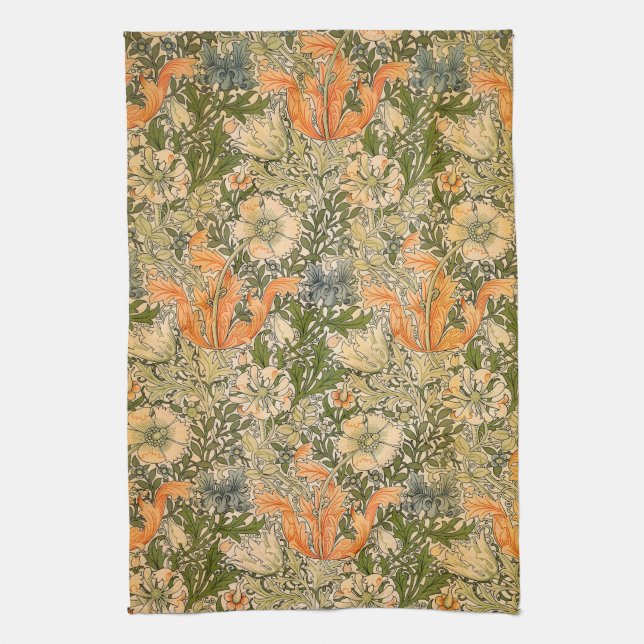 William Morris Spring Compton Flower Festival Tea Towel (Vertical)