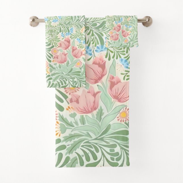 William Morris Spring Floral, English Garden Bath Towel Set (Creator Uploaded)