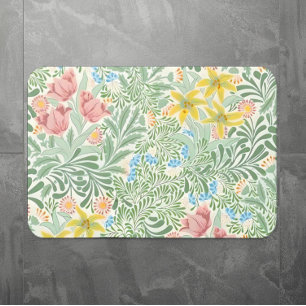 William Morris Spring Flowers, English Garden Bath Mat