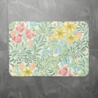 William Morris Spring Flowers, English Garden Bath Mat