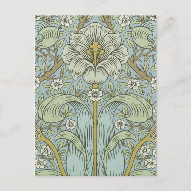 William Morris Spring Thicket: Antique Floral Postcard (Front)