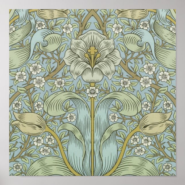 William Morris Spring Thicket: Antique Floral Poster (Front)