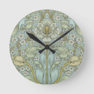 William Morris Spring Thicket: Antique Floral Round Clock