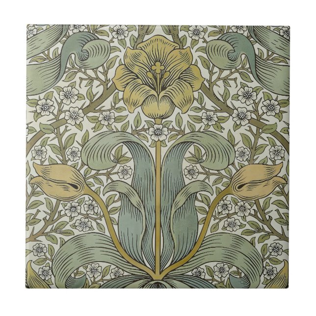William Morris Spring Thicket Classic Pattern Ceramic Tile (Front)