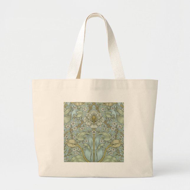 William Morris Spring Thicket Classic Pattern Large Tote Bag (Front)
